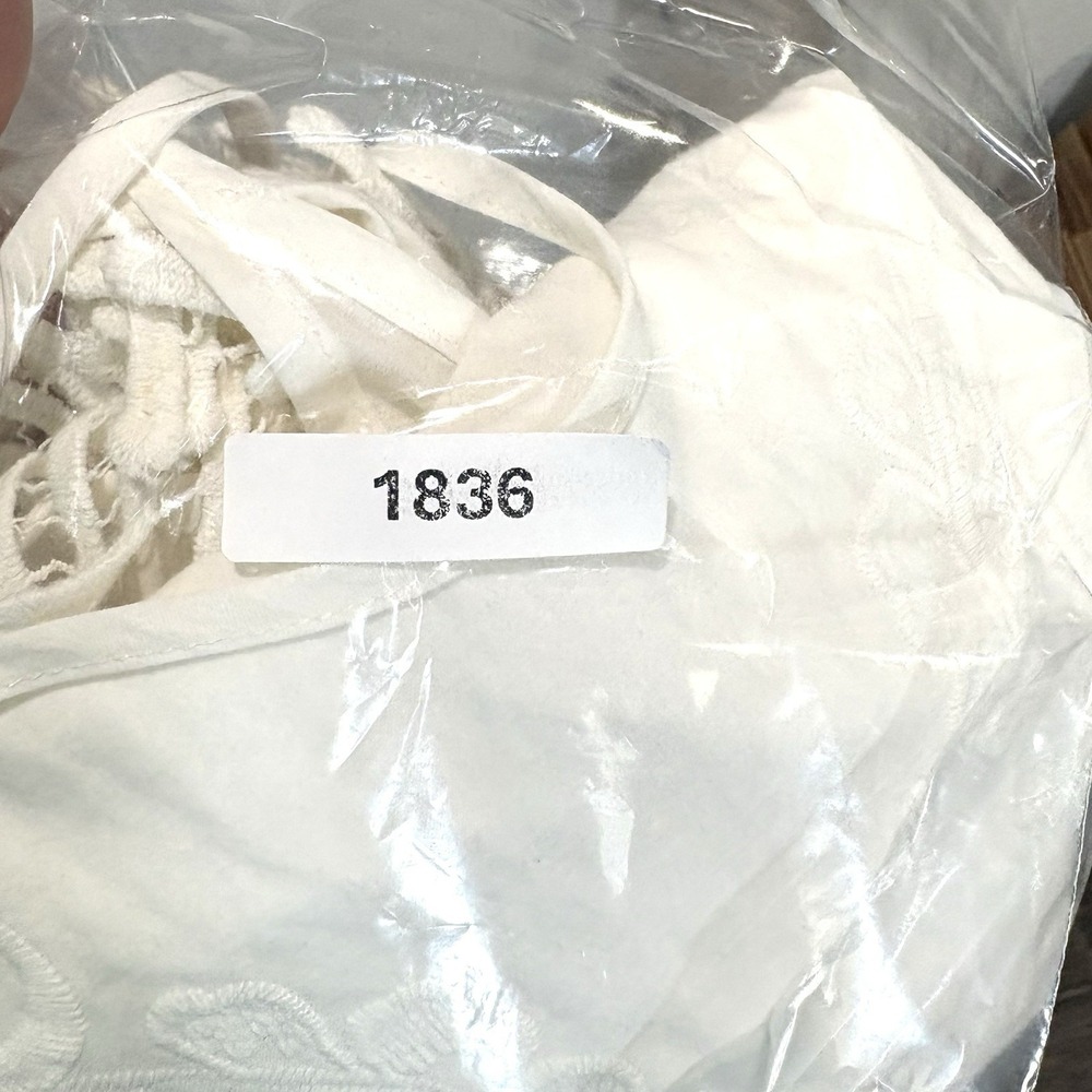 Anthropologie Acemi Women's White Lace Dainty Cottage Coquette Tank Top Size Med - Picture 7 of 7